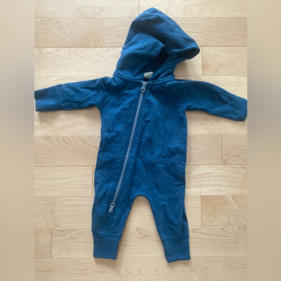 Sapling Organic Hooded Zip Romper - Picture 1 of 2